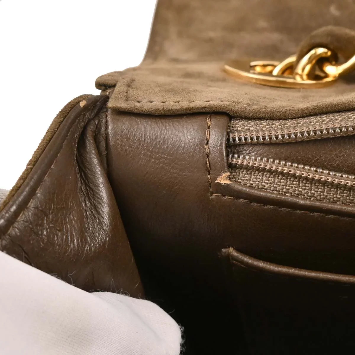 Chanel 1994-1996 Brown Suede Mademoiselle Jumbo Classic Flap Bag