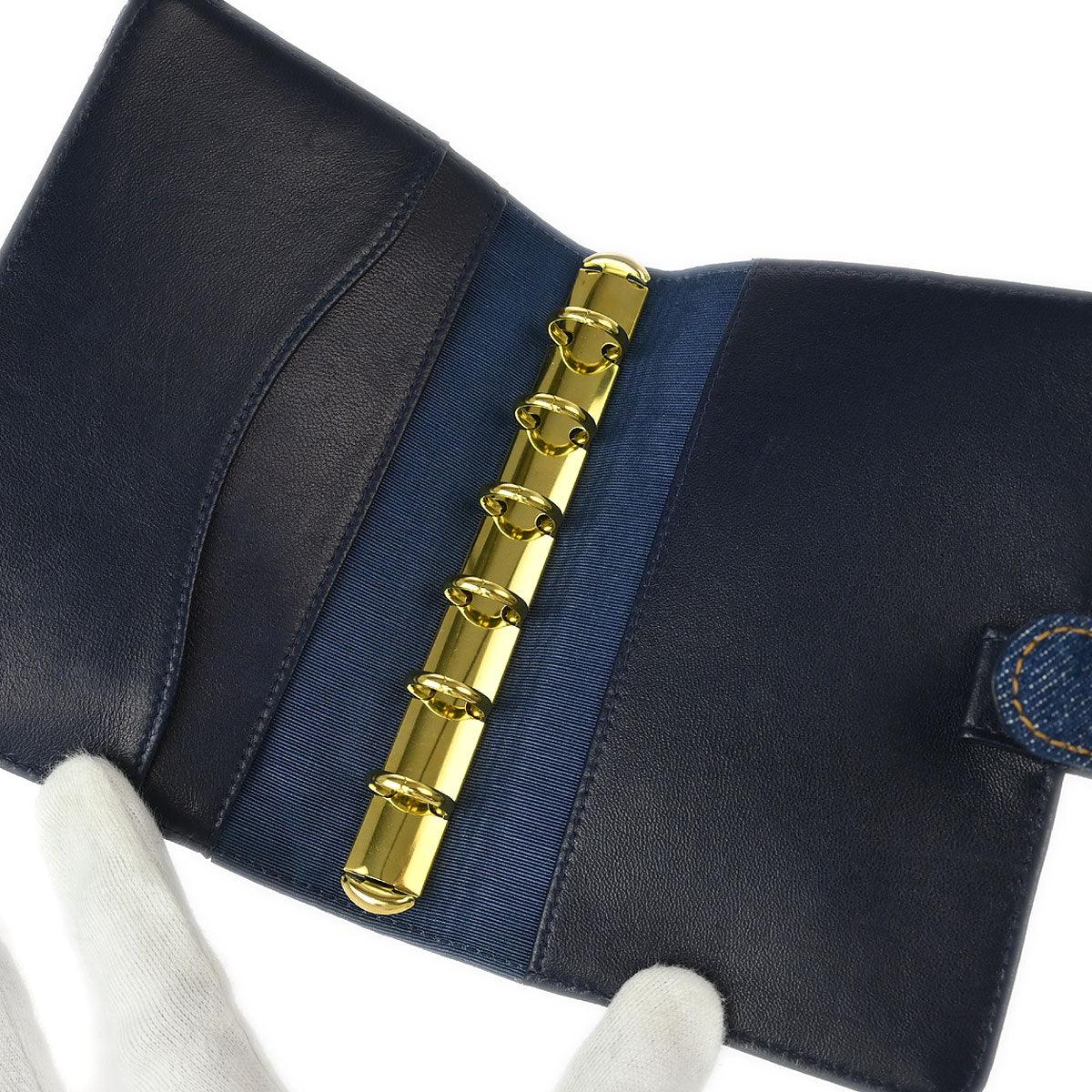 Chanel 1996-1997 Indigo Denim Note Book Cover Small Good