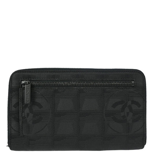 Chanel 2000-2001 New Travel Line Black Nylon Wallet Purse