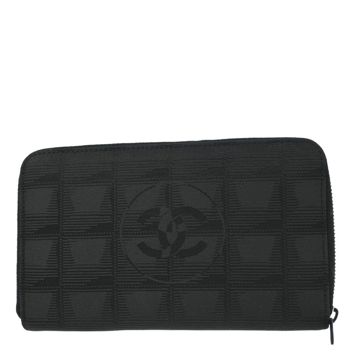 Chanel 2000-2001 New Travel Line Black Nylon Wallet Purse