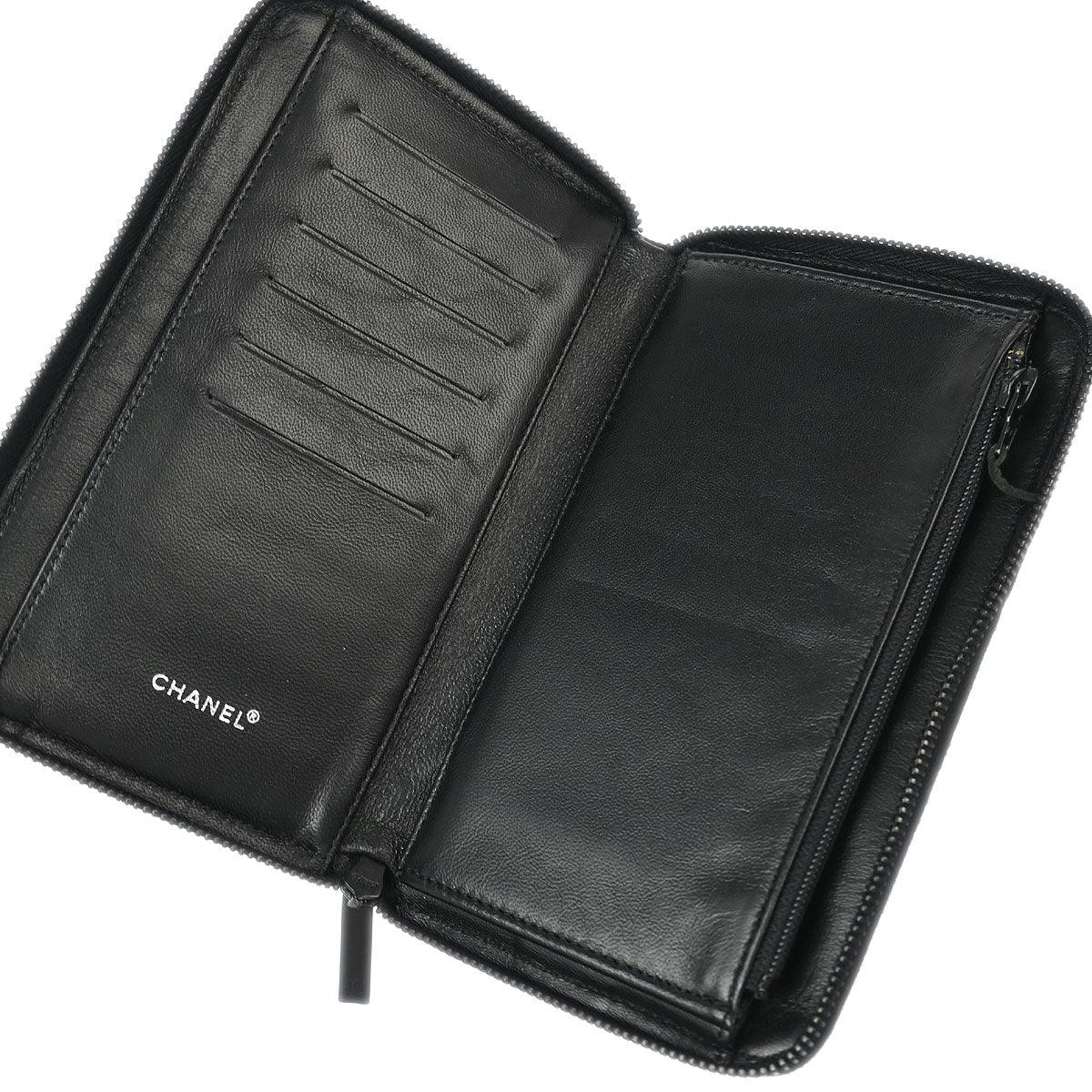 Chanel 2000-2001 New Travel Line Black Nylon Wallet Purse