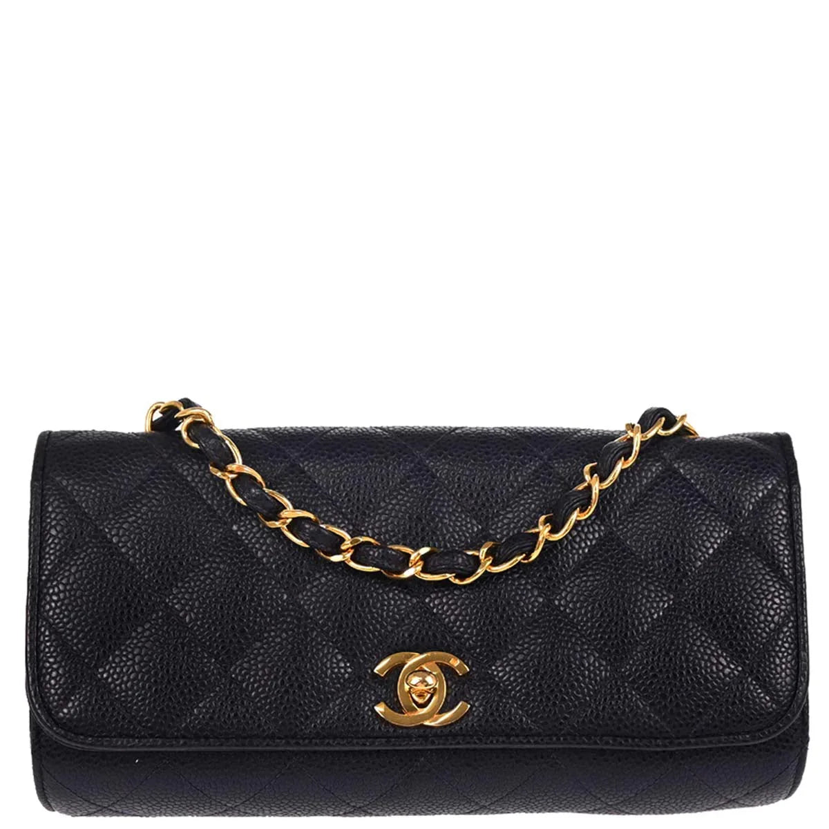 Chanel 1994-1996 Navy Caviar Shoulder Bag