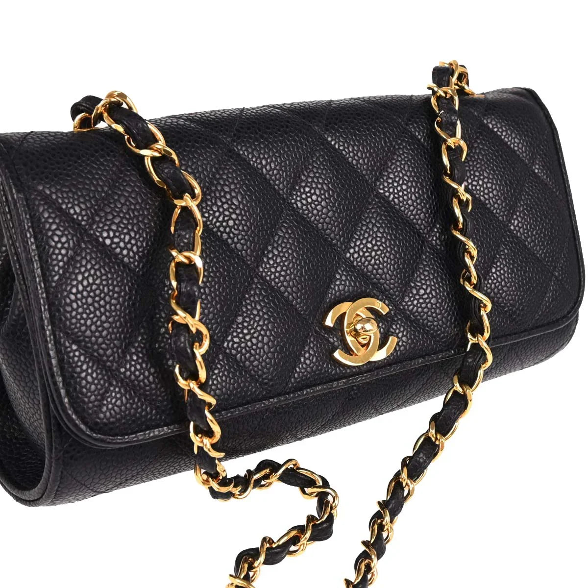 Chanel 1994-1996 Navy Caviar Shoulder Bag