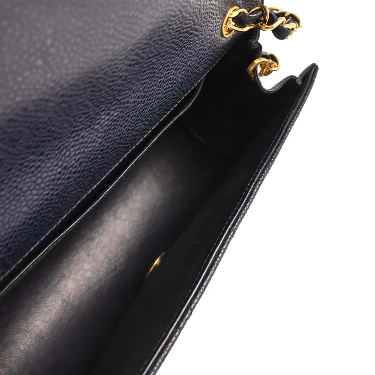 Chanel 1994-1996 Navy Caviar Shoulder Bag