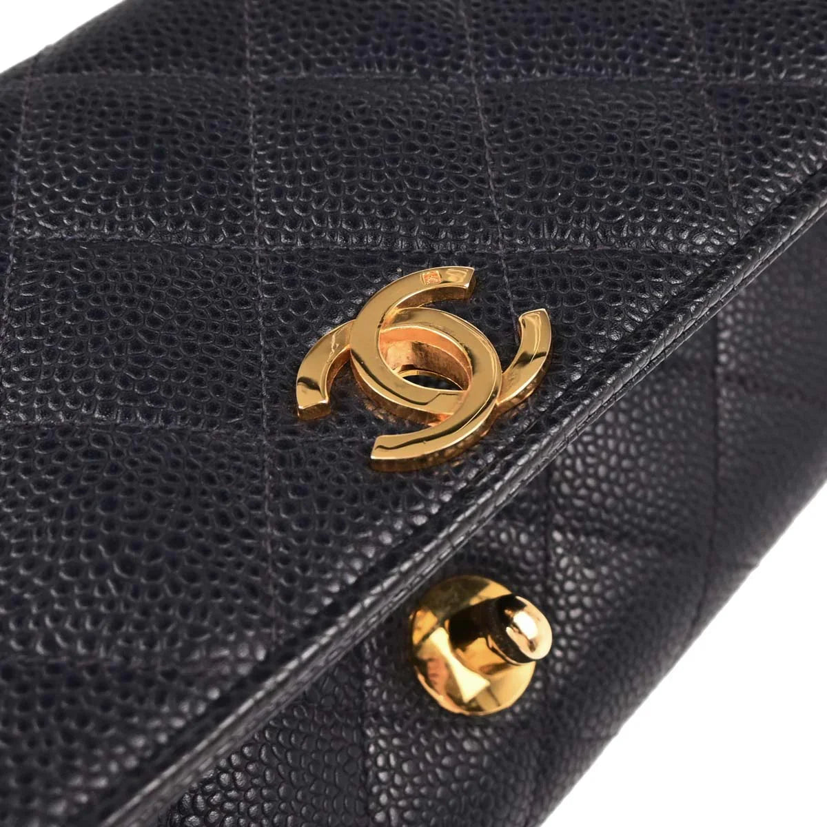 Chanel 1994-1996 Navy Caviar Shoulder Bag