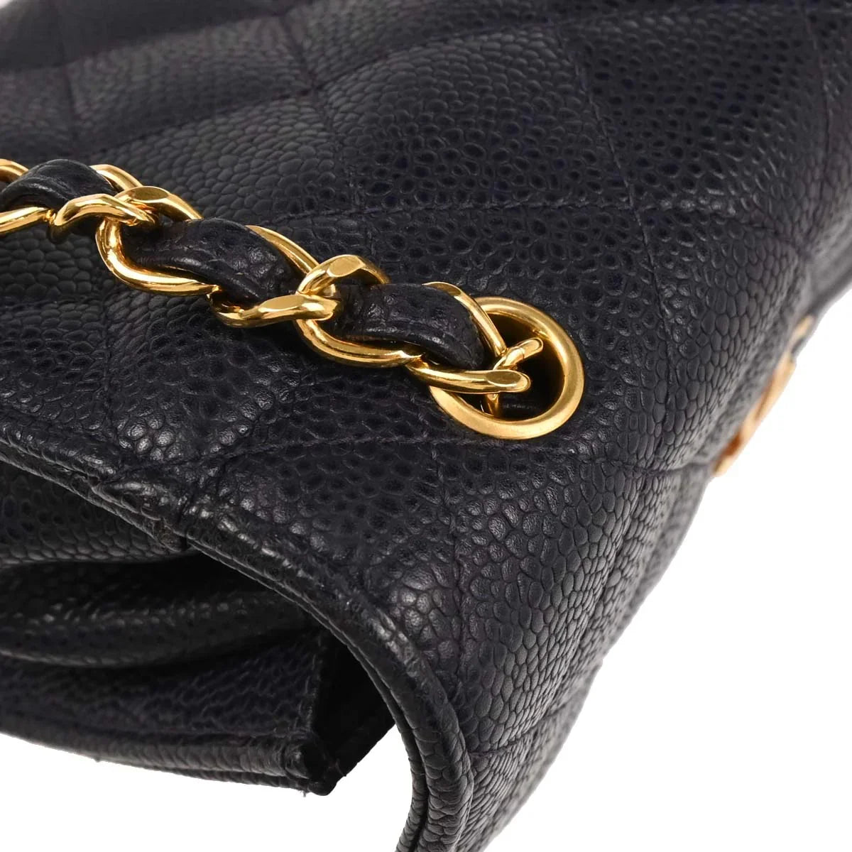 Chanel 1994-1996 Navy Caviar Shoulder Bag