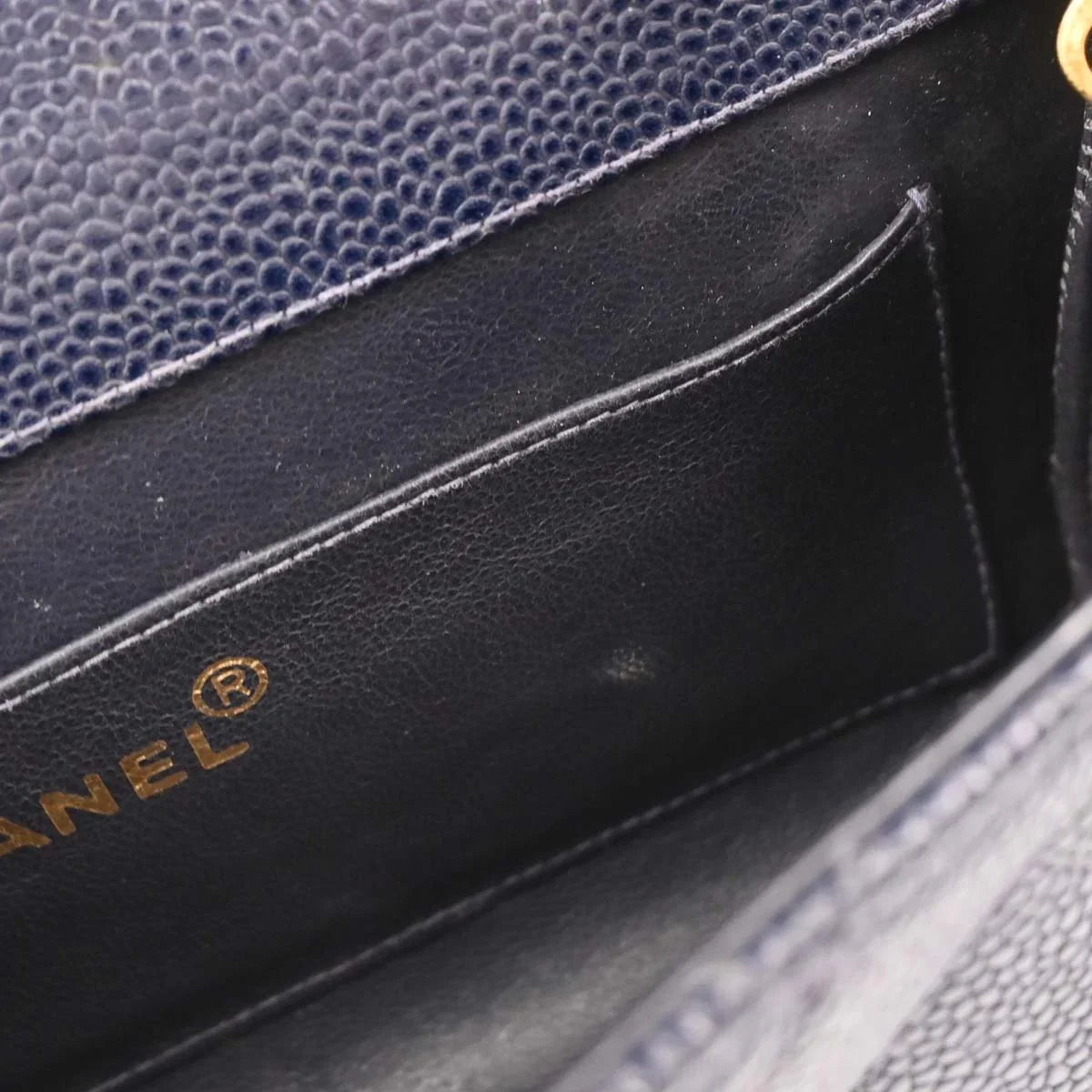 Chanel 1994-1996 Navy Caviar Shoulder Bag