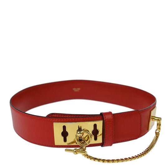 Celine Red Leather Belt #70 Small Good
