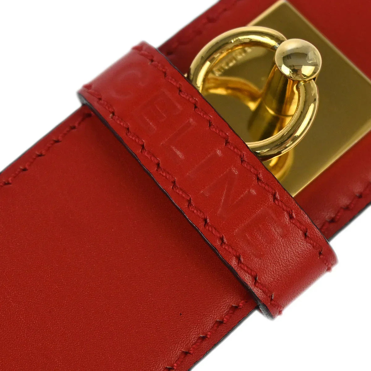 Celine Red Leather Belt #70 Small Good
