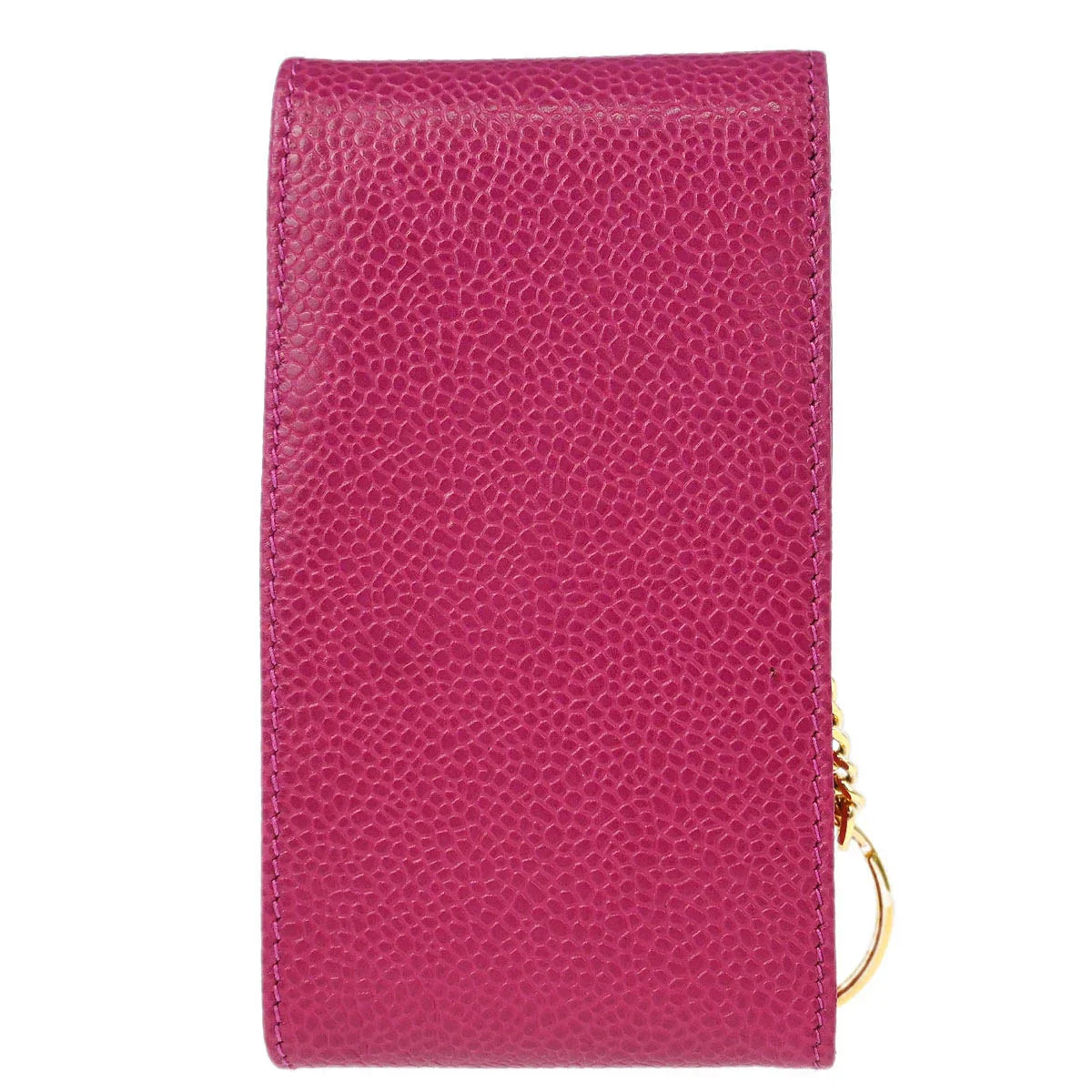 Chanel 1991-1994 Pink Caviar Cigarette Case Key Holder Small Good