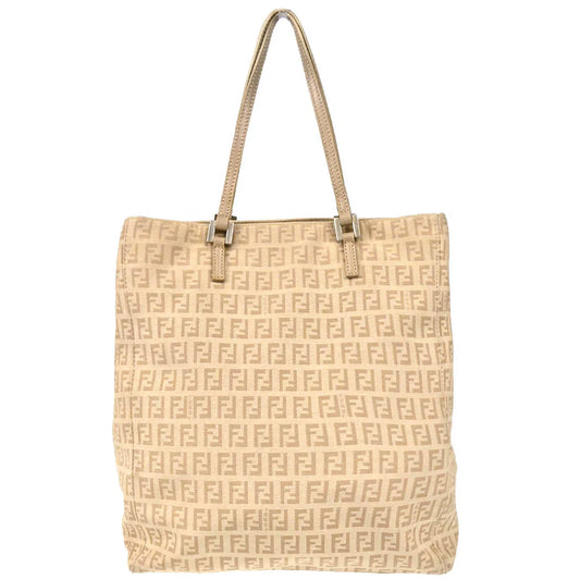 Fendi 2004 Beige Canvas Zucchino Tote Handbag