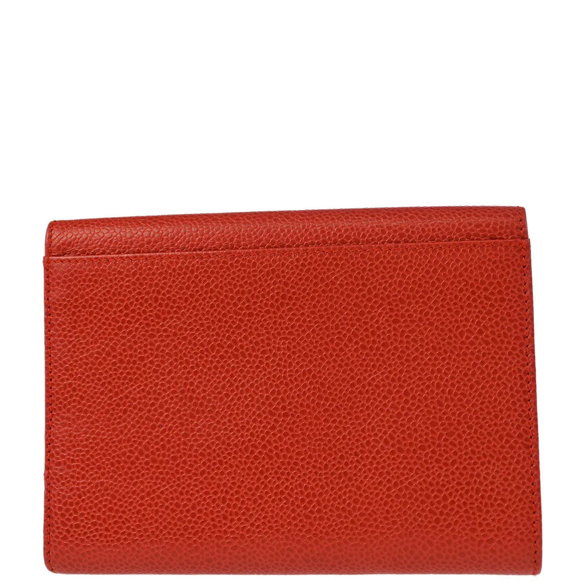 Chanel 1997-1999 Vermilion Red Caviar Long Trifold Wallet Purse