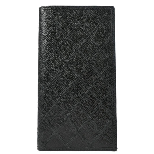 Chanel 1996-1997 Black Caviar Bicolore Long Wallet
