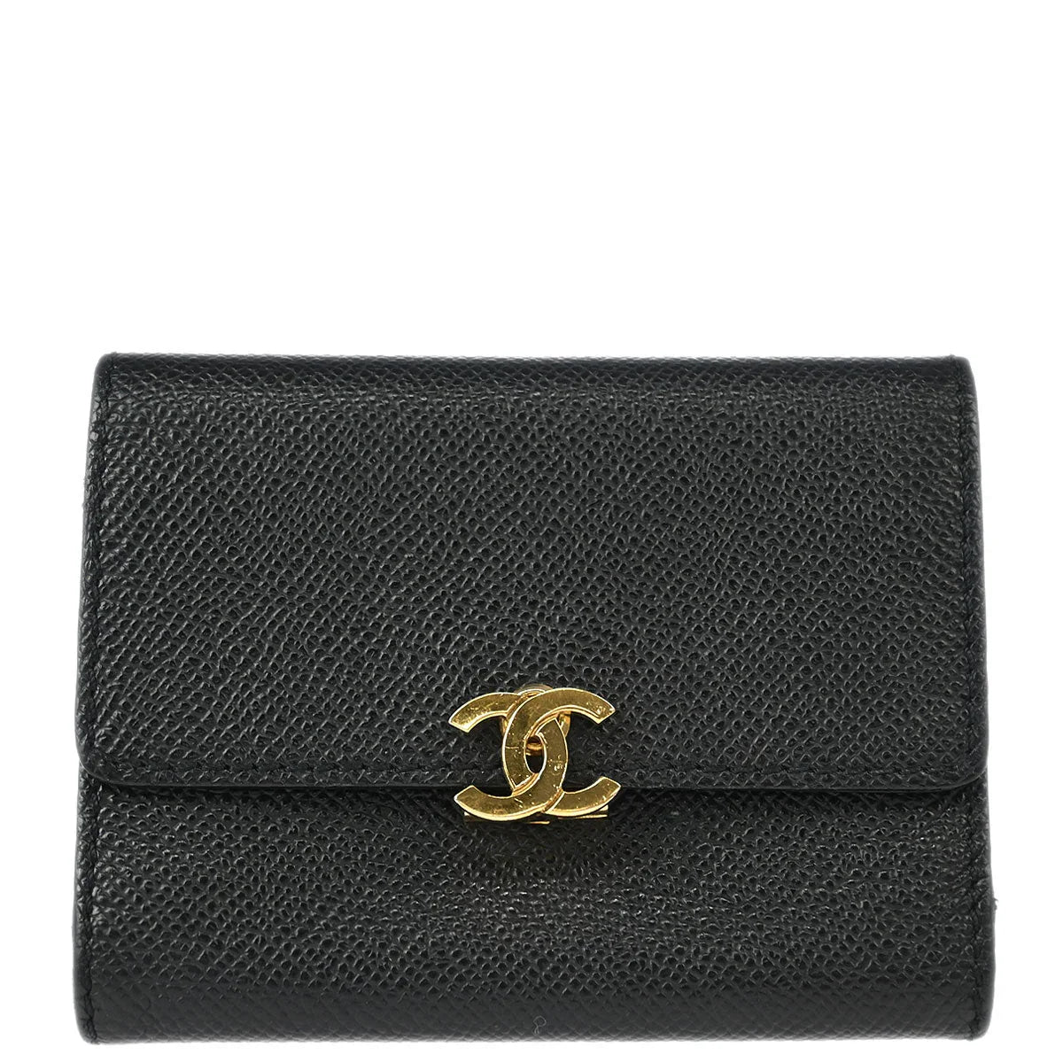 Chanel 1997-1999 Black Caviar Trifold Wallet