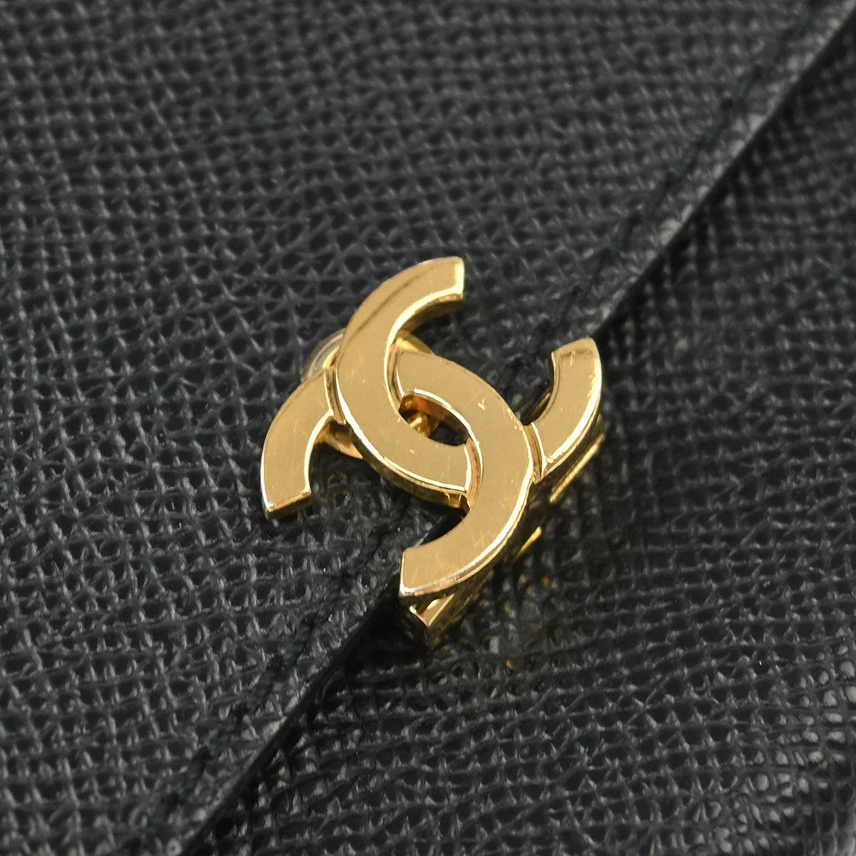 Chanel 1997-1999 Black Caviar Trifold Wallet