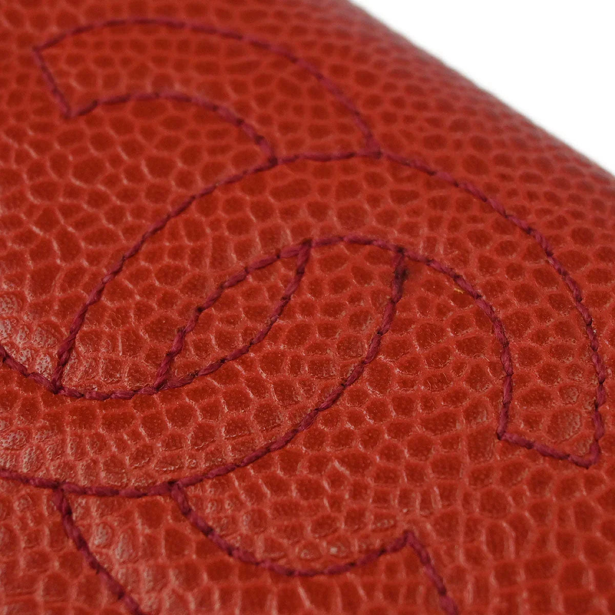 Chanel 1994-1996 Red Caviar Coin Purse Wallet