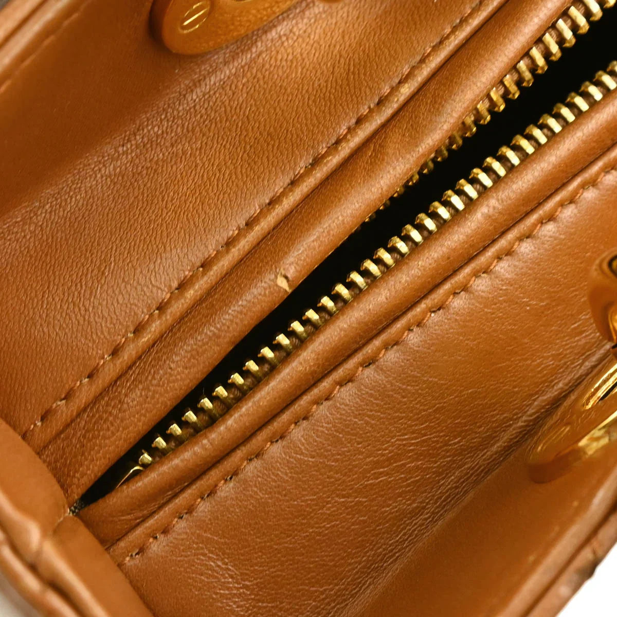 Christian Dior Brown Lambskin Medium Lady Dior Cannage 2way Handbag