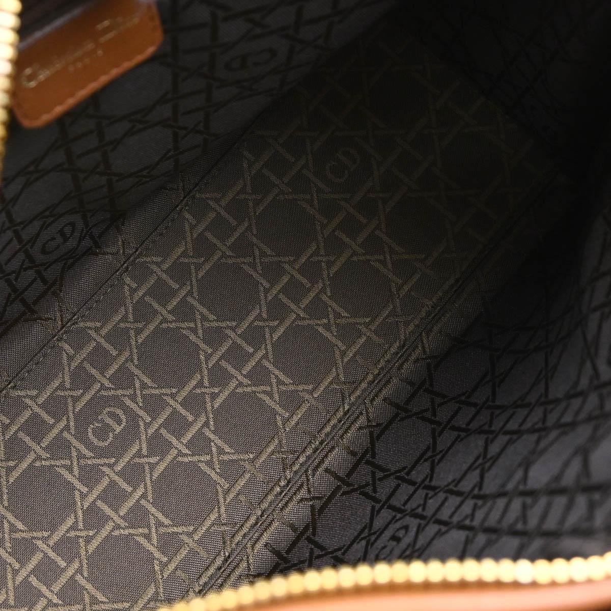 Christian Dior Brown Lambskin Medium Lady Dior Cannage 2way Handbag