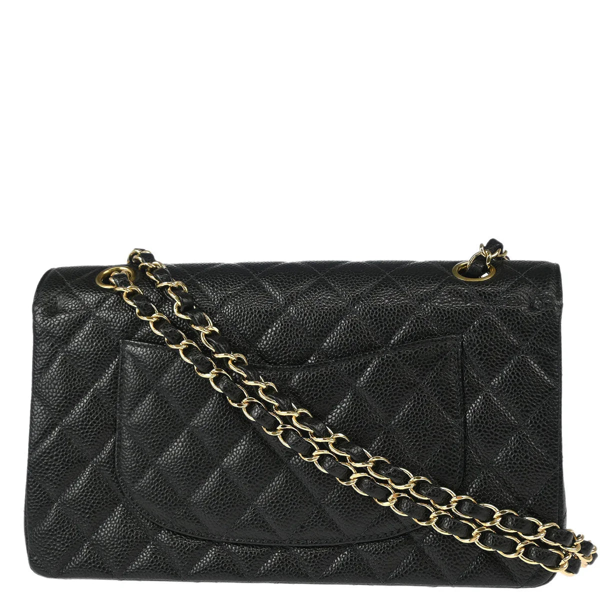 Chanel 2001-2003 Black Caviar Medium Classic Double Flap Shoulder Bag