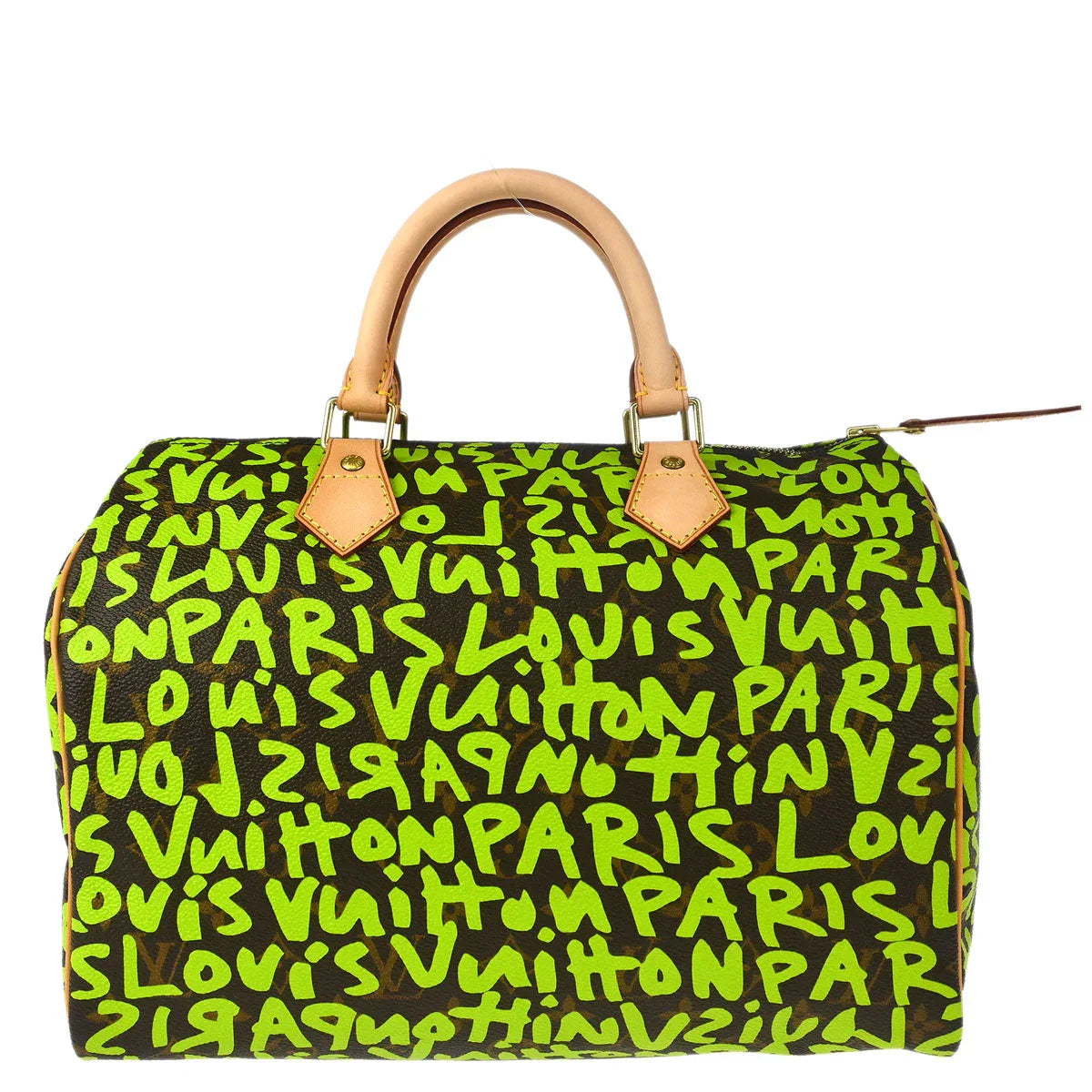 Louis Vuitton 2008 Green Monogram Graffiti Speedy 30 Handbag M93706