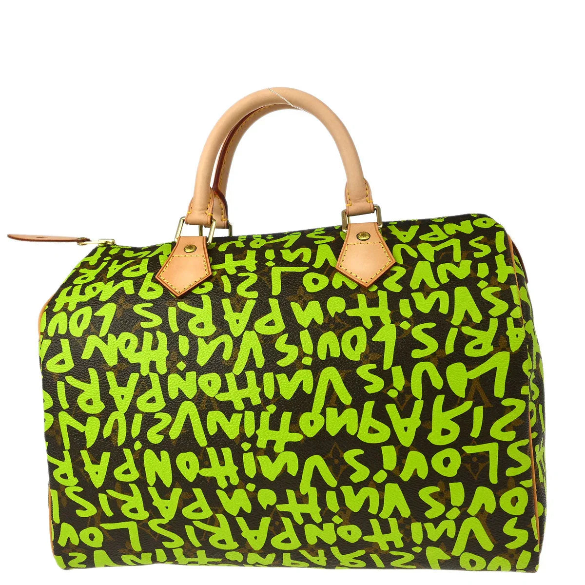 Louis Vuitton 2008 Green Monogram Graffiti Speedy 30 Handbag M93706