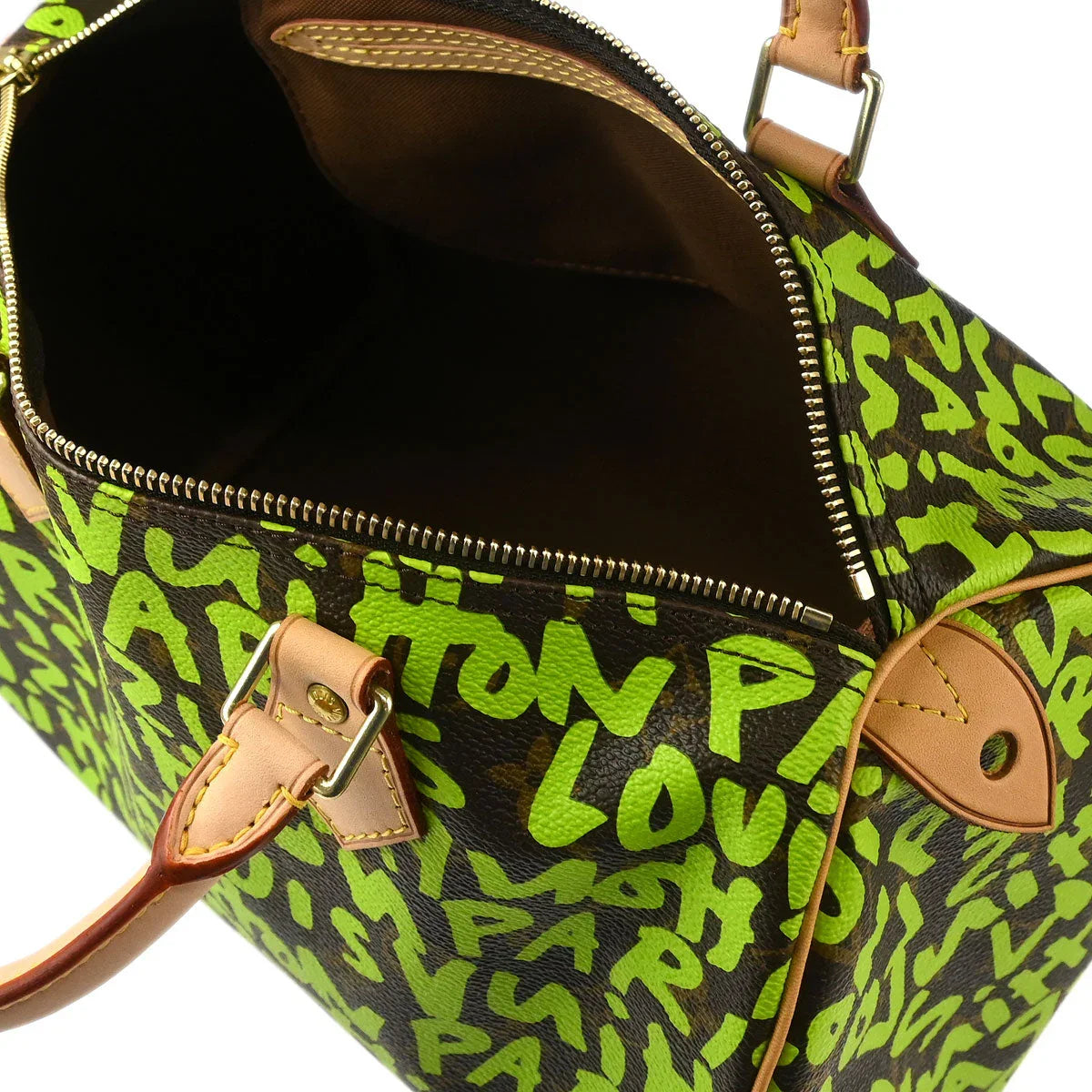 Louis Vuitton 2008 Green Monogram Graffiti Speedy 30 Handbag M93706