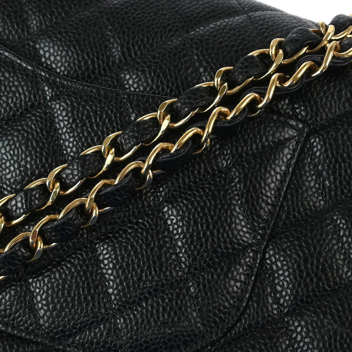 Chanel 2002-2003 Black Caviar Medium Classic Double Flap Shoulder Bag