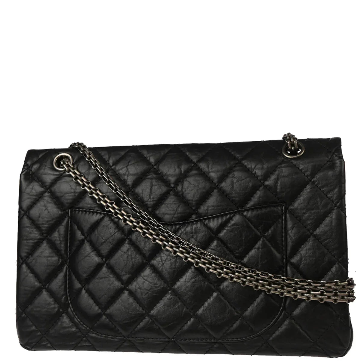Chanel 2009-2010 Black Calfskin 2.55 Classic Double Flap Shoulder Bag