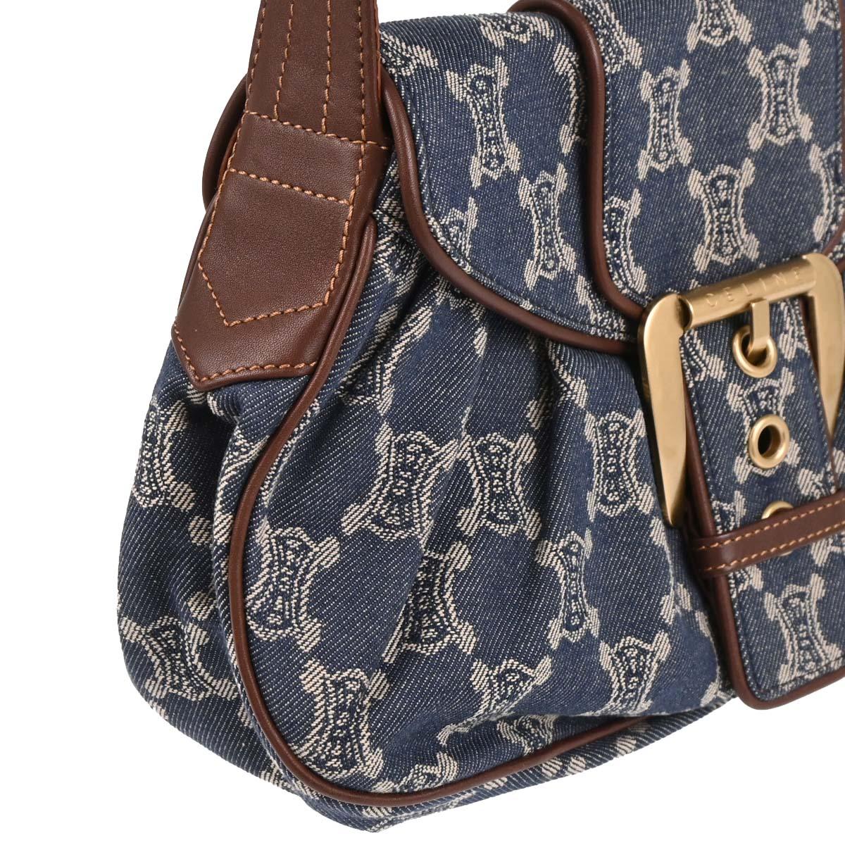 Celine Blue Denim Macadam Handbag