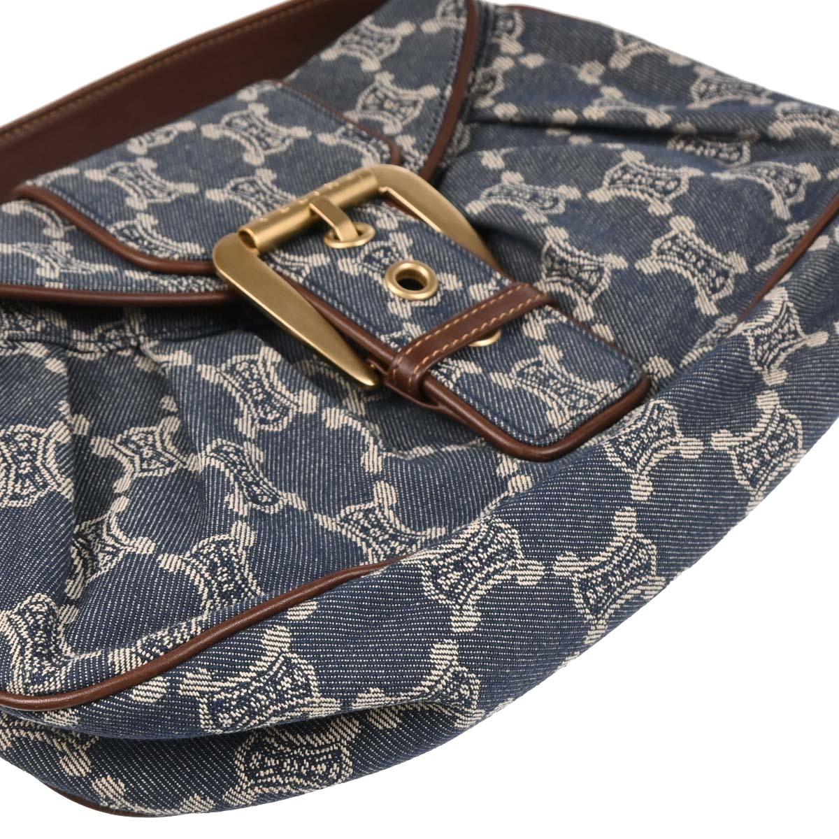 Celine Blue Denim Macadam Handbag