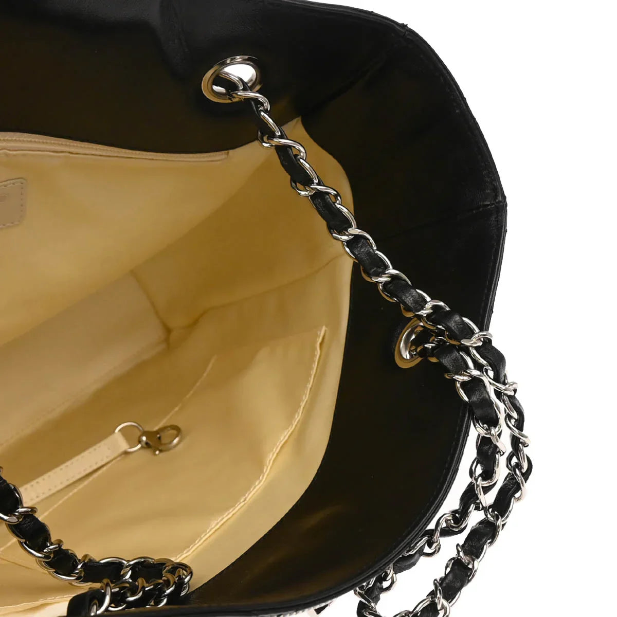 Chanel 2008-2009 Black Lambskin Mademoiselle Lock Tote Bag