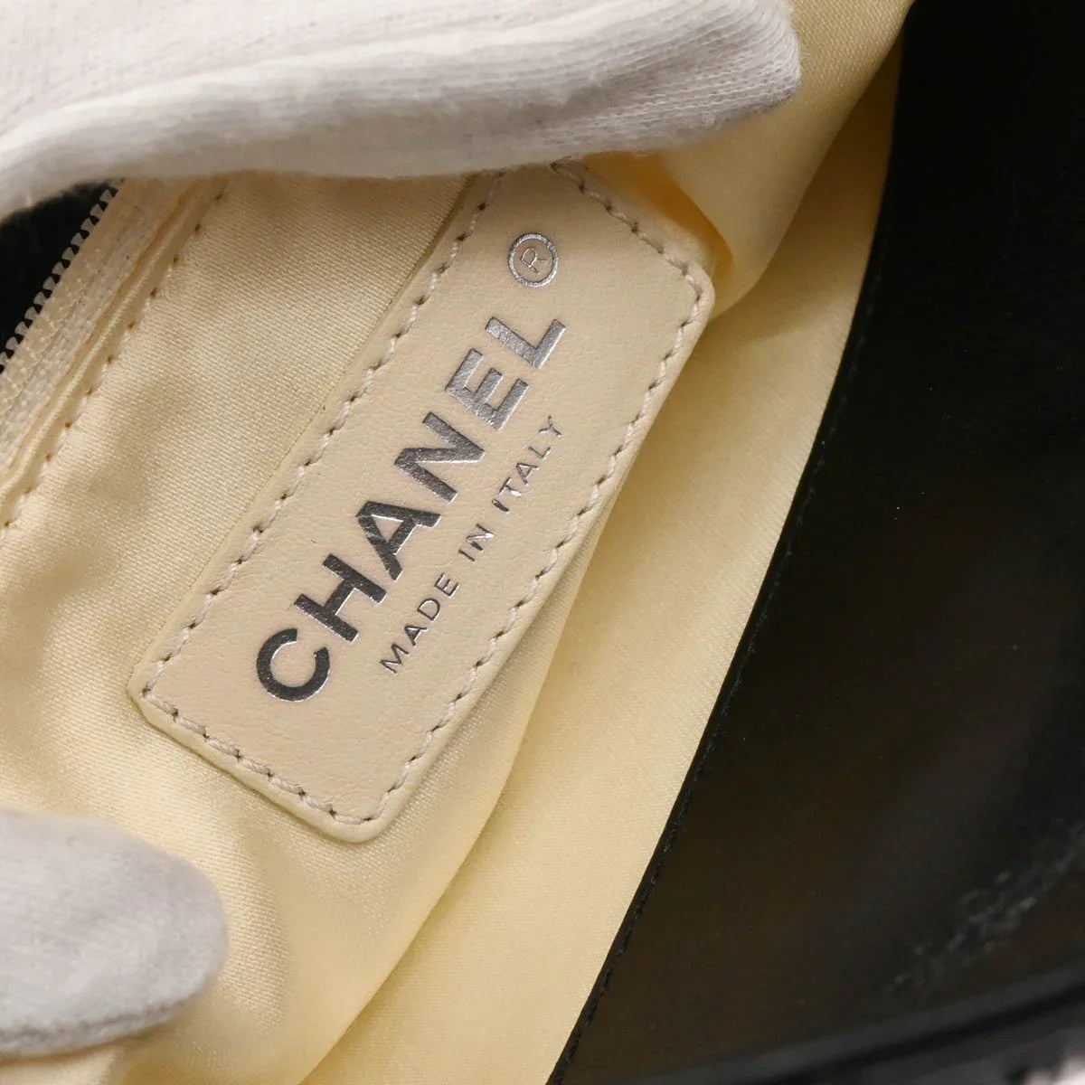 Chanel 2008-2009 Black Lambskin Mademoiselle Lock Tote Bag