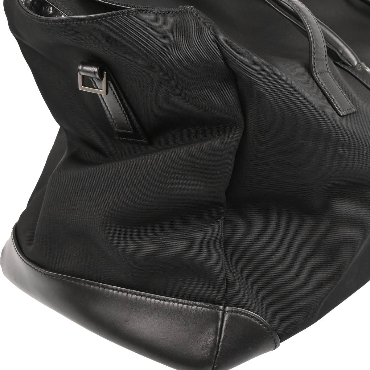 Gucci Black Canvas 2way Duffle Shoulder Handbag