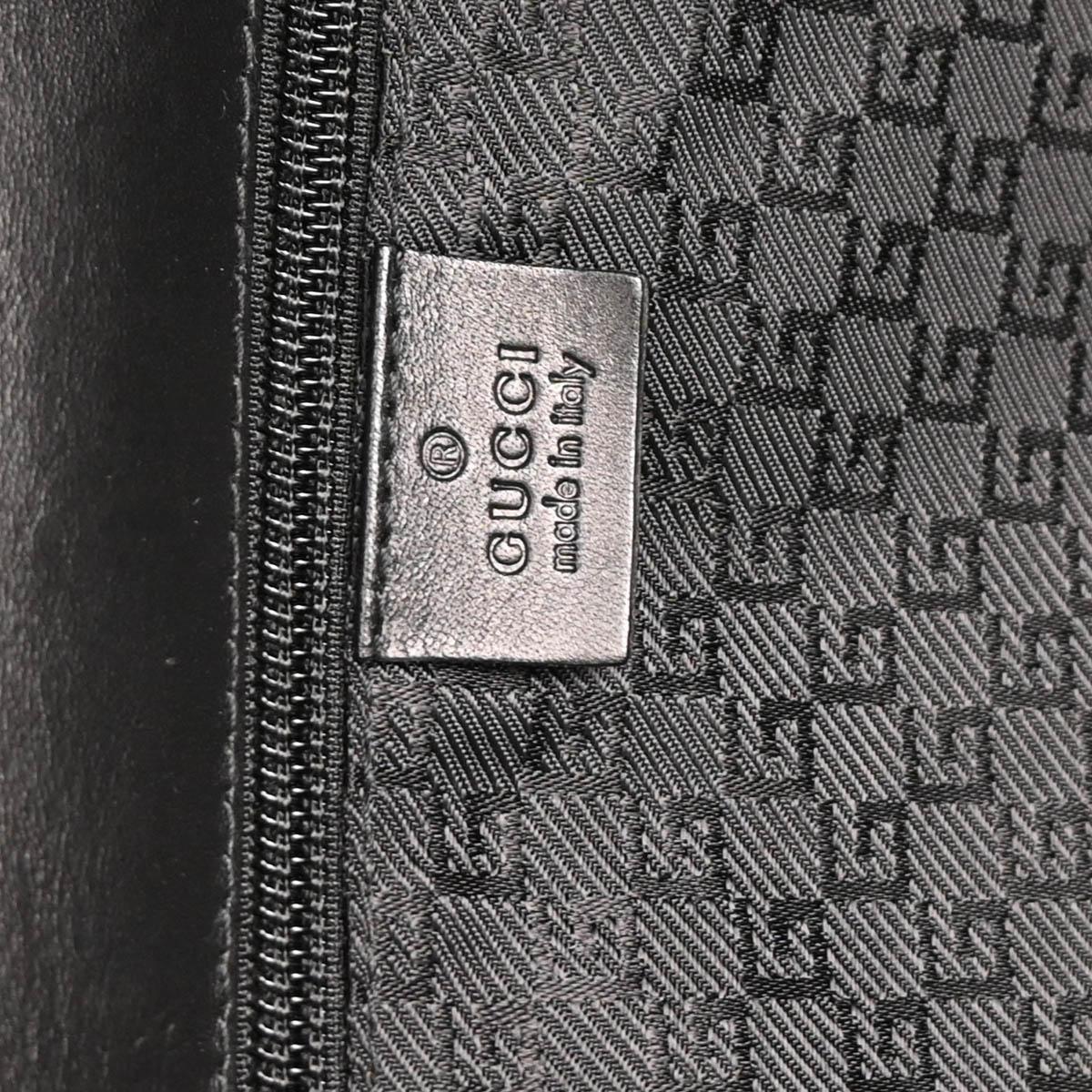 Gucci Black Canvas 2way Duffle Shoulder Handbag