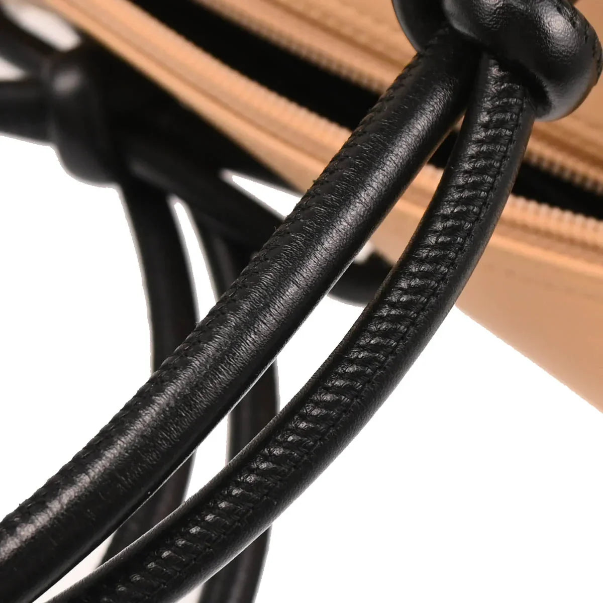 Chanel 2005-2006 Beige Black Calfskin Cambon Ligne Bowling Bag