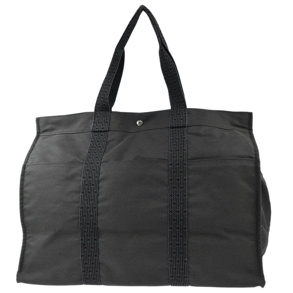 Hermes Gray Canvas Herline Tote TGM Handbag