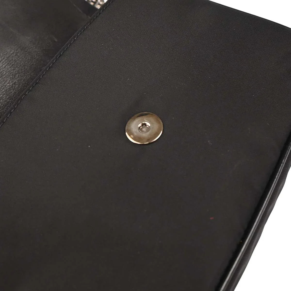 Prada Black Nylon Leather Rhinestone Handbag