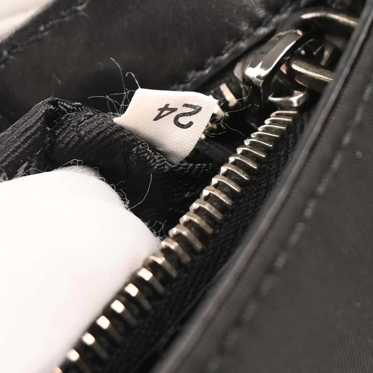 Prada Black Nylon Leather Rhinestone Handbag