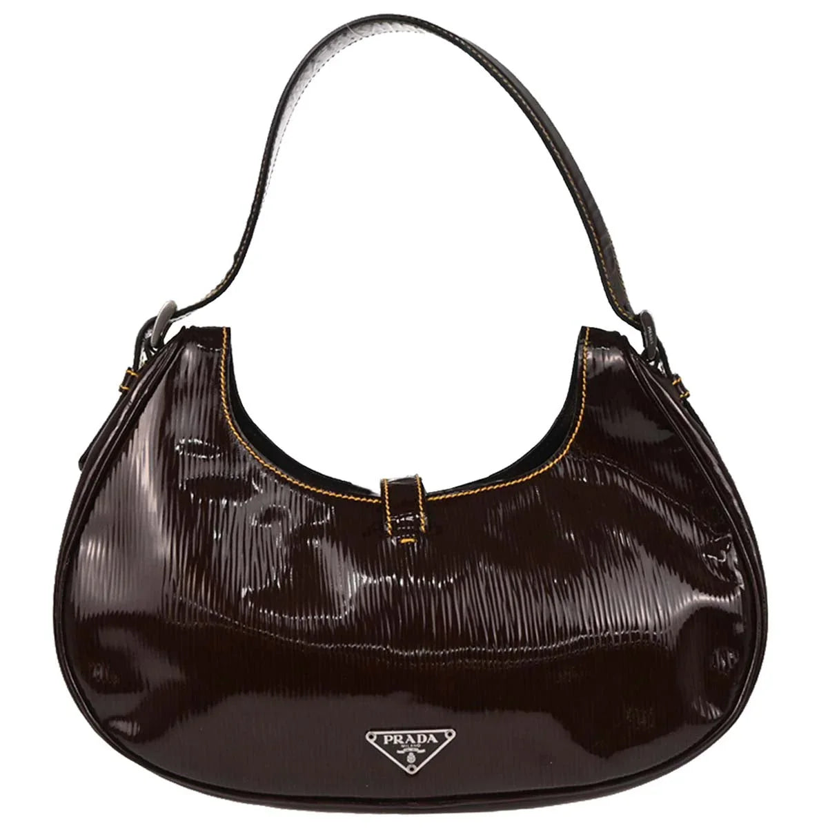 Prada Brown Patent Leather Handbag
