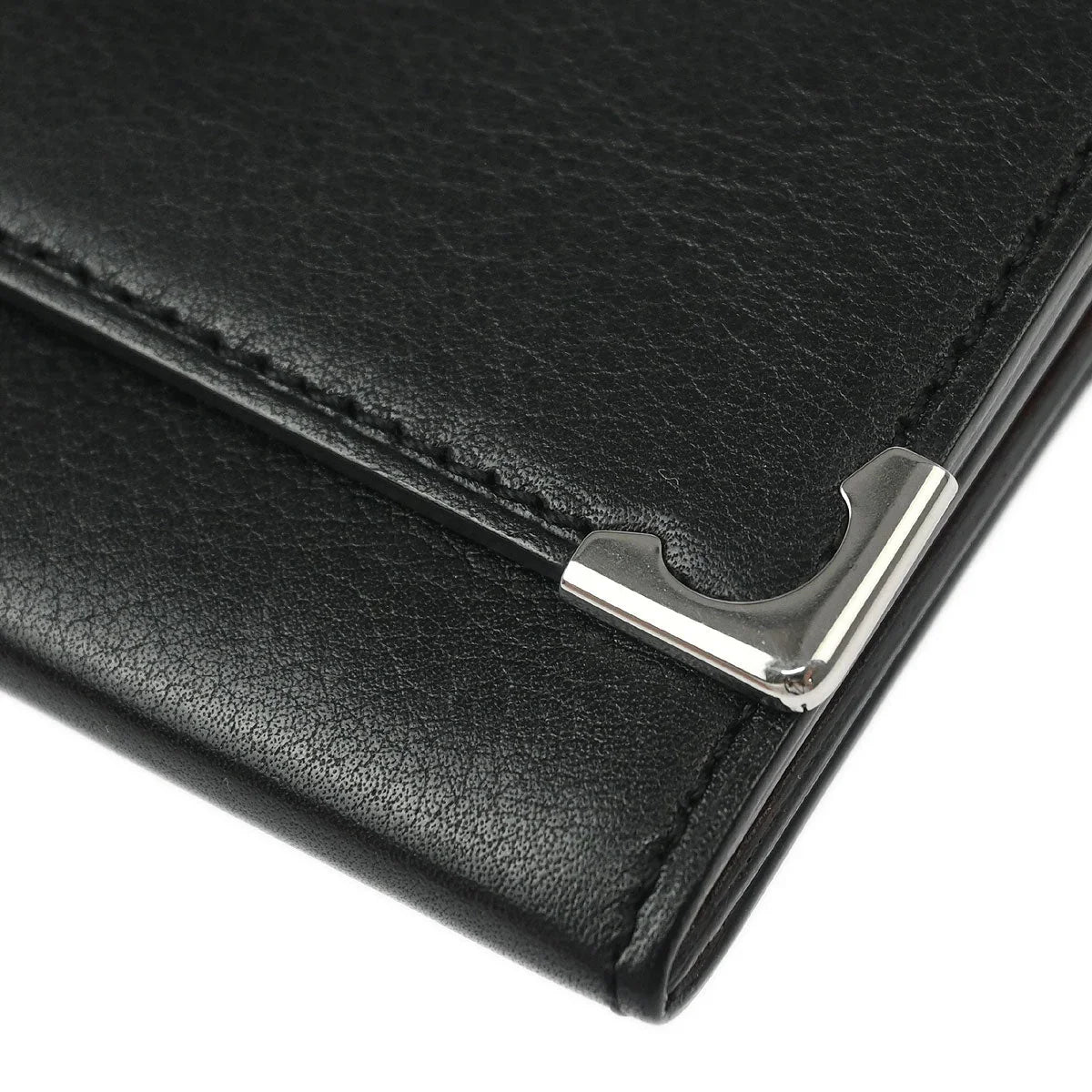 Cartier Black Leather Coin Purse Wallet