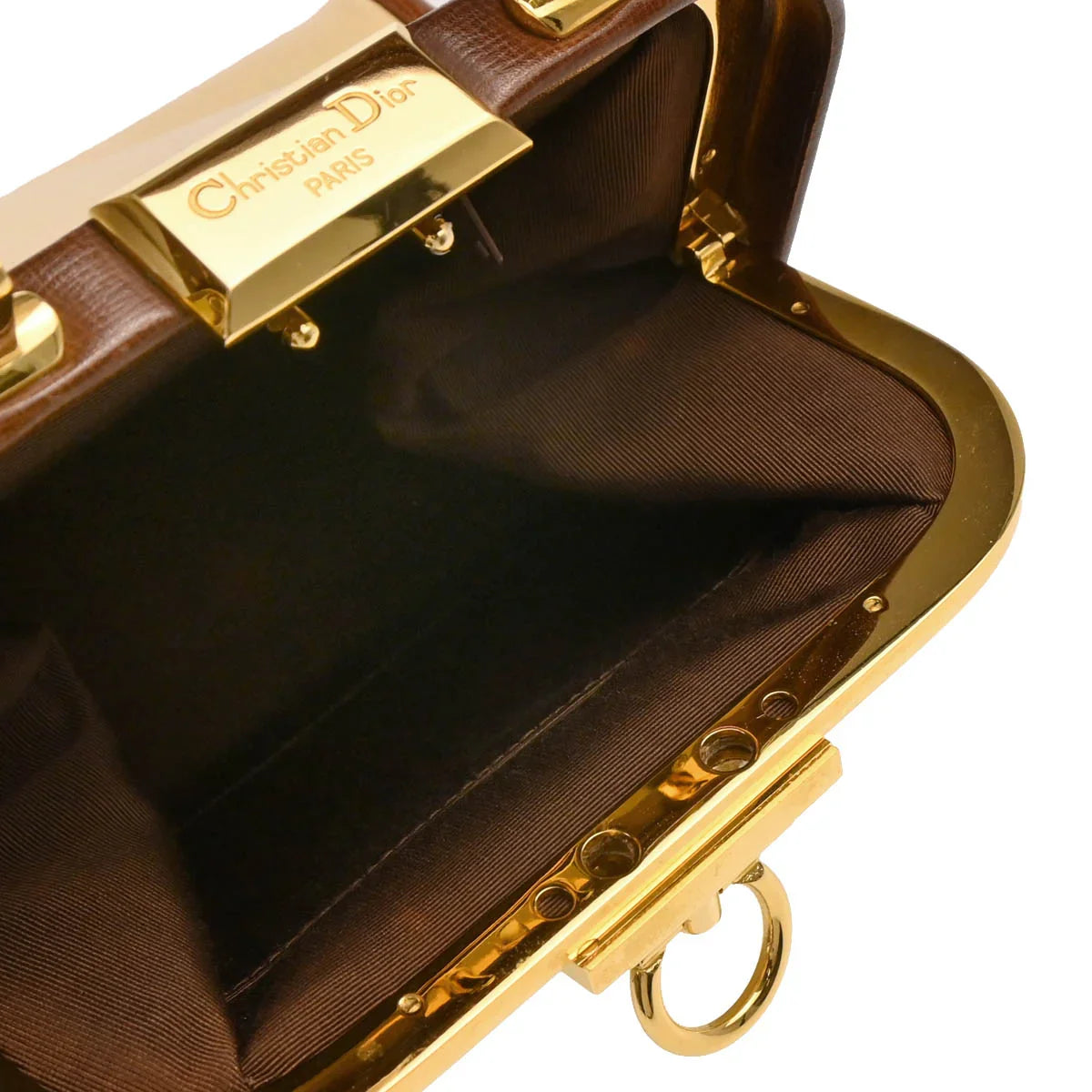 Christian Dior Beige Leather 2way Shoulder Handbag
