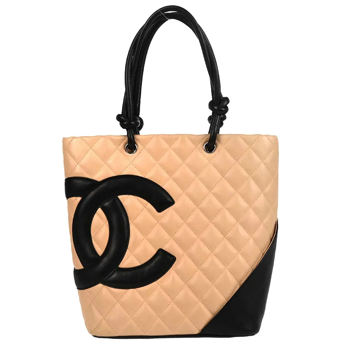 Chanel 2003-2004 Beige Calfskin Cambon Ligne Tote Handbag
