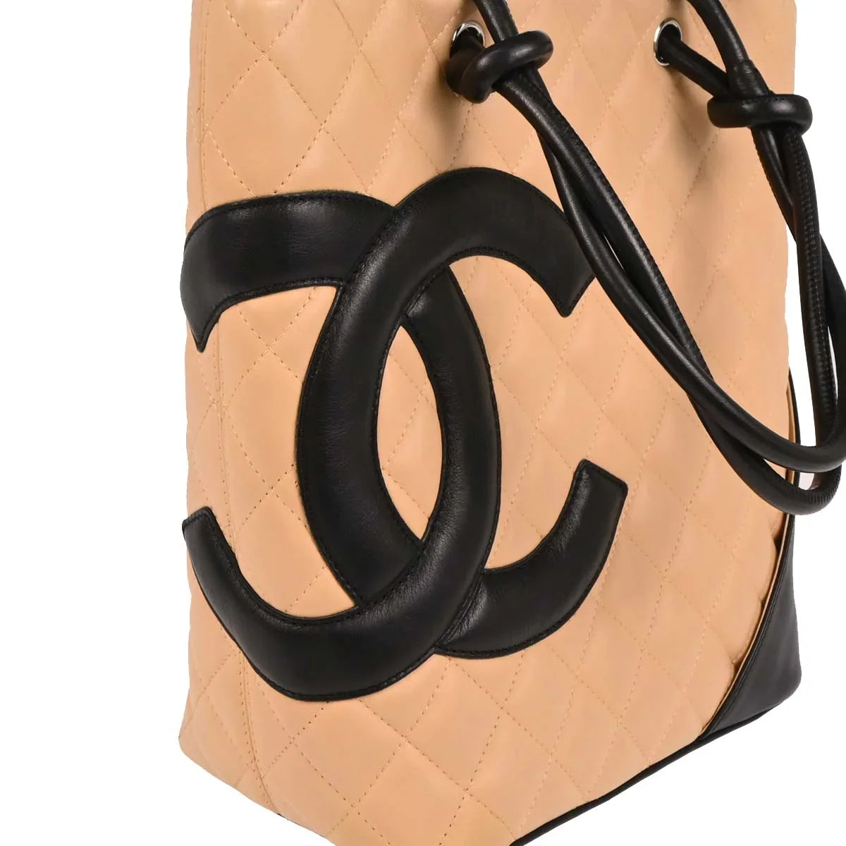 Chanel 2003-2004 Beige Calfskin Cambon Ligne Tote Handbag