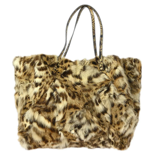 Fendi * Beige Lynx Fur Tote Handbag