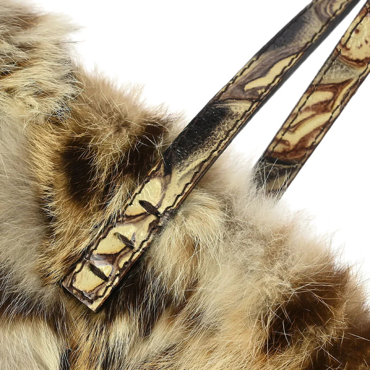 Fendi * Beige Lynx Fur Tote Handbag