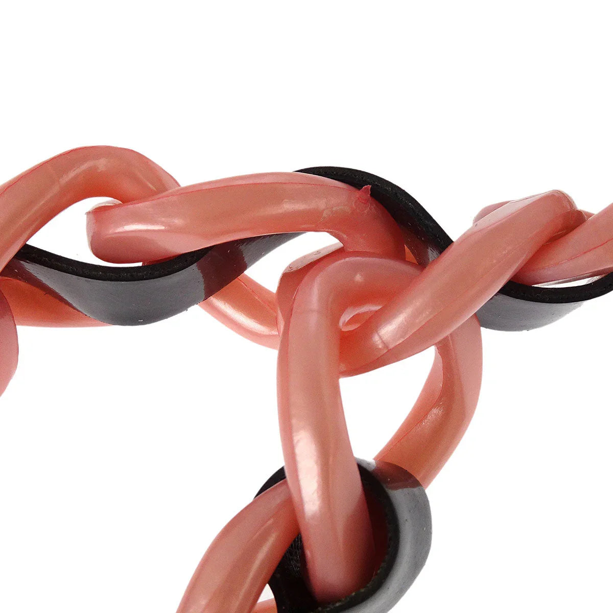 Chanel Acrylic Chain Belt CC Pink Black 94P Small Good