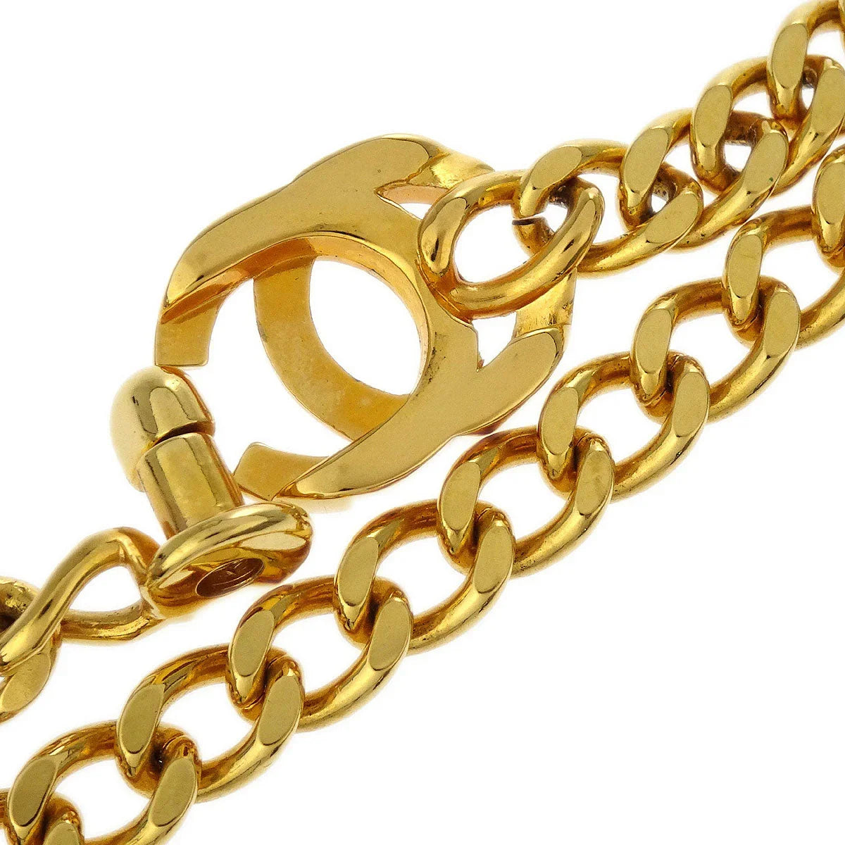 Chanel Chain Necklace Pendant Turnlock Gold 96P