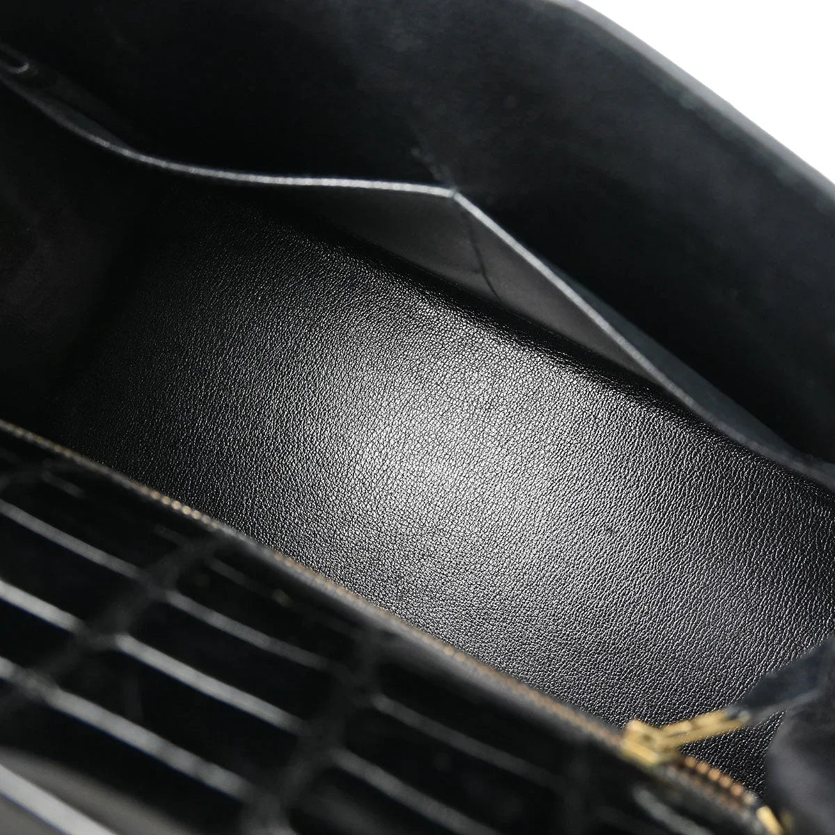 Hermes * Black Alligator Kelly 28 Sellier 2way Shoulder Handbag