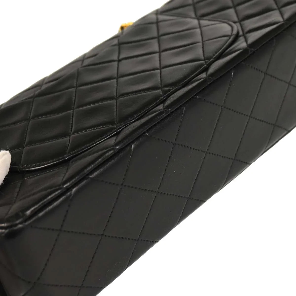Chanel 1994-1996 Black Lambskin Small Classic Double Flap Shoulder Bag