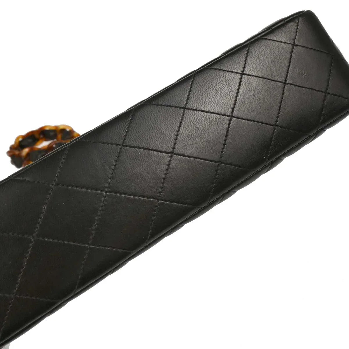 Chanel 1994-1996 Black Lambskin Medium Single Flap Shoulder Bag